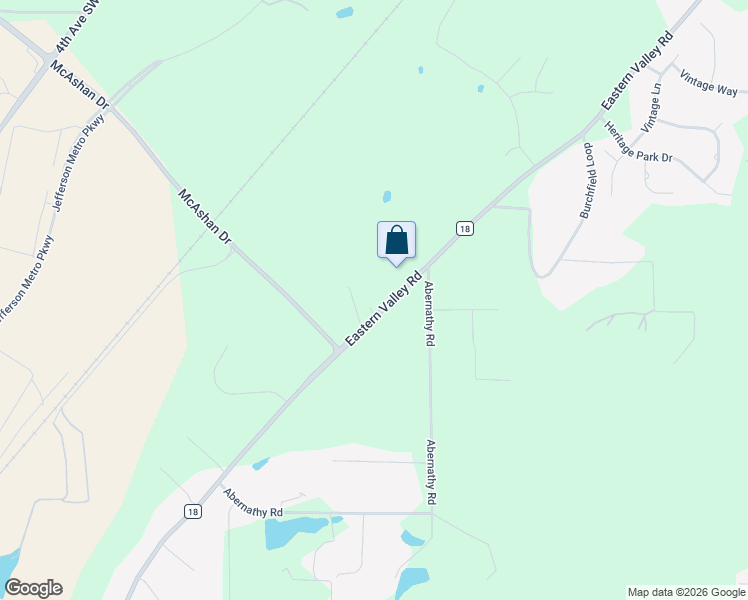 map of restaurants, bars, coffee shops, grocery stores, and more near 5607 Eastern Valley Road in McCalla