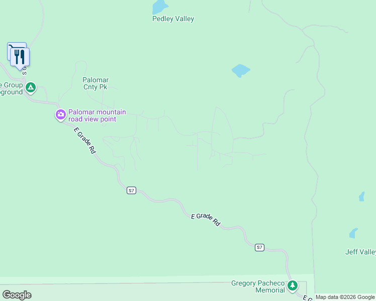 map of restaurants, bars, coffee shops, grocery stores, and more near 22209 Crestline Road in Palomar Mountain