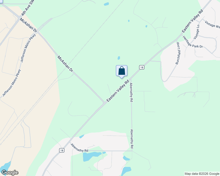 map of restaurants, bars, coffee shops, grocery stores, and more near 5607 Eastern Valley Road in McCalla