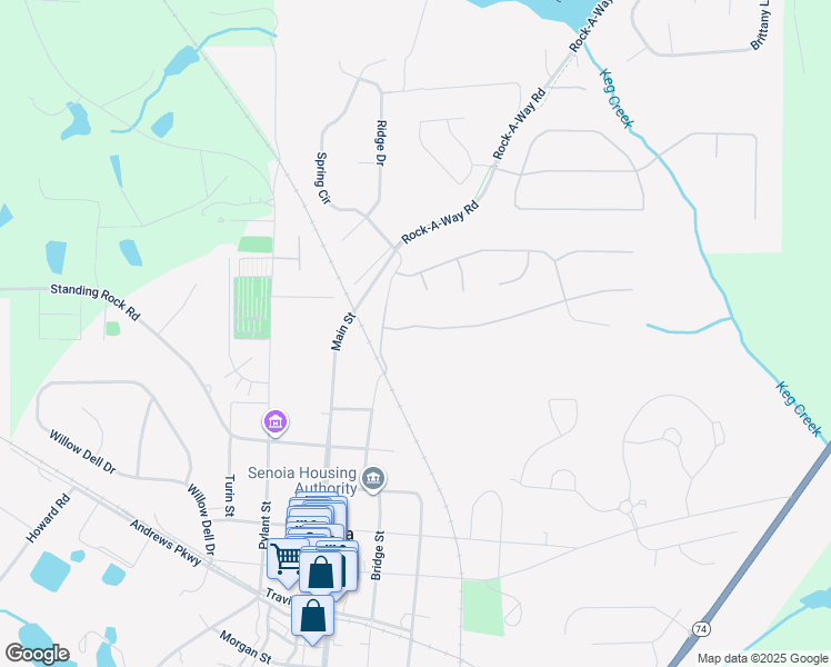 map of restaurants, bars, coffee shops, grocery stores, and more near 131 Beech Court in Senoia
