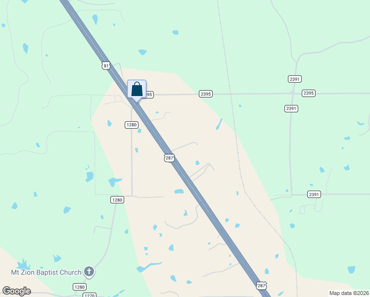 map of restaurants, bars, coffee shops, grocery stores, and more near 4184 U.S. 287 in Alvord