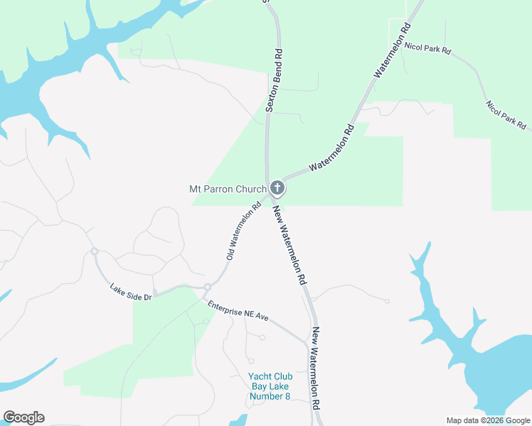 map of restaurants, bars, coffee shops, grocery stores, and more near 9801 Old Watermelon Road in Tuscaloosa