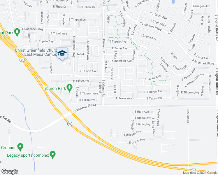 map of restaurants, bars, coffee shops, grocery stores, and more near 10027 East Tillman Avenue in Mesa