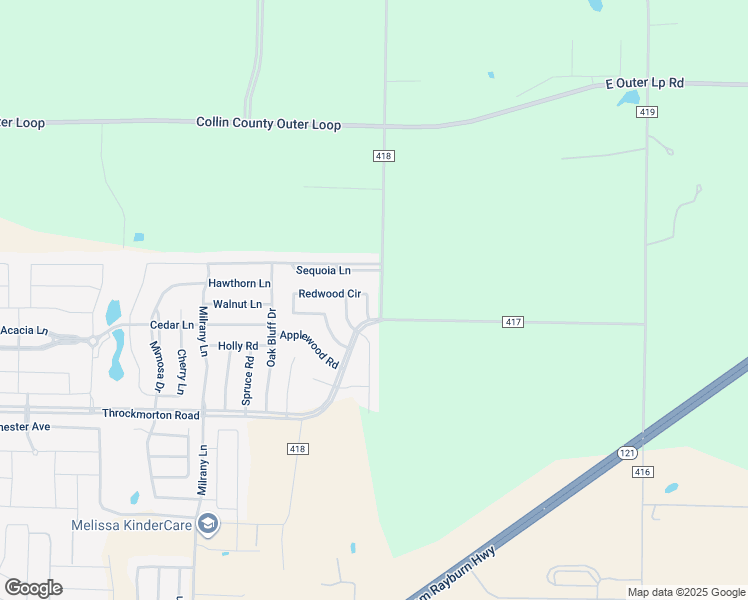 map of restaurants, bars, coffee shops, grocery stores, and more near 4406 Peach Rd in Melissa