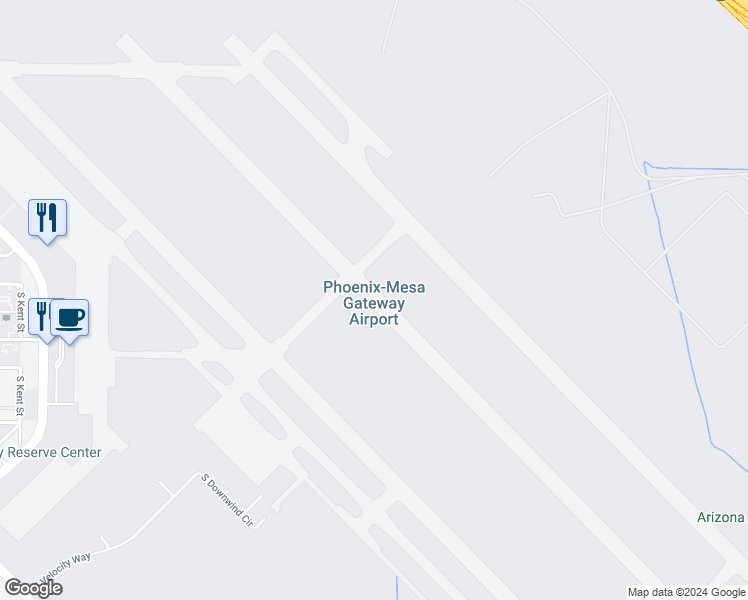 map of restaurants, bars, coffee shops, grocery stores, and more near 5835 South Sossaman Road in Mesa