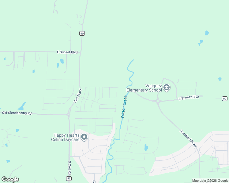 map of restaurants, bars, coffee shops, grocery stores, and more near 1117 Saltbrush Mews in Celina
