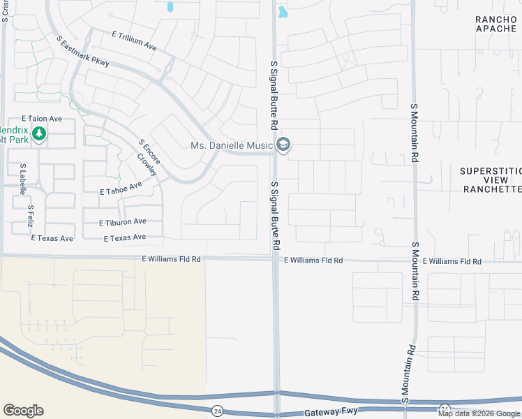 map of restaurants, bars, coffee shops, grocery stores, and more near 5839 South Del Rancho in Mesa