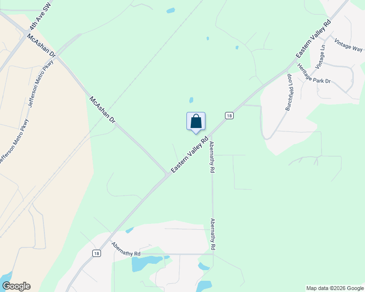 map of restaurants, bars, coffee shops, grocery stores, and more near 5599 Eastern Valley Road in McCalla