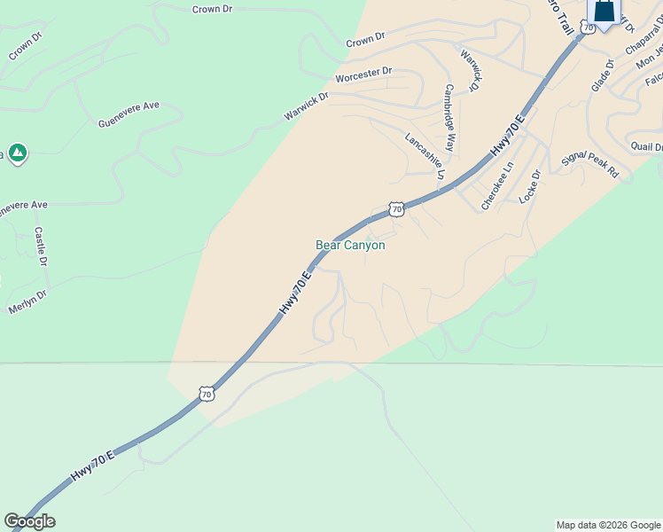map of restaurants, bars, coffee shops, grocery stores, and more near Dunagan Trail in Ruidoso