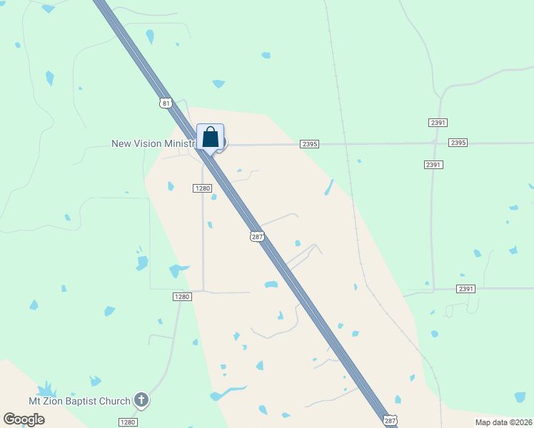 map of restaurants, bars, coffee shops, grocery stores, and more near 4184 U.S. 287 in Alvord