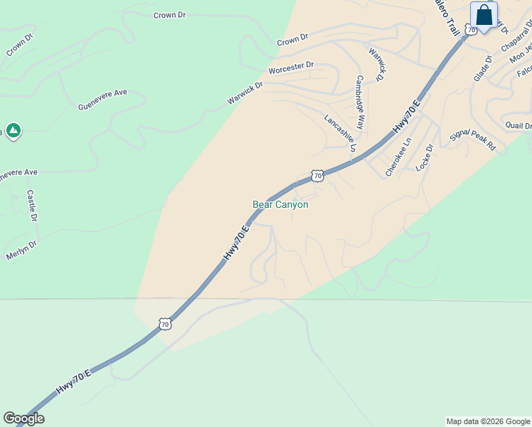 map of restaurants, bars, coffee shops, grocery stores, and more near Dunagan Trail in Ruidoso