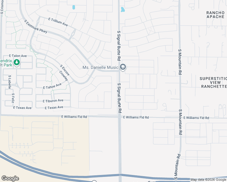 map of restaurants, bars, coffee shops, grocery stores, and more near 5839 South Del Rancho in Mesa