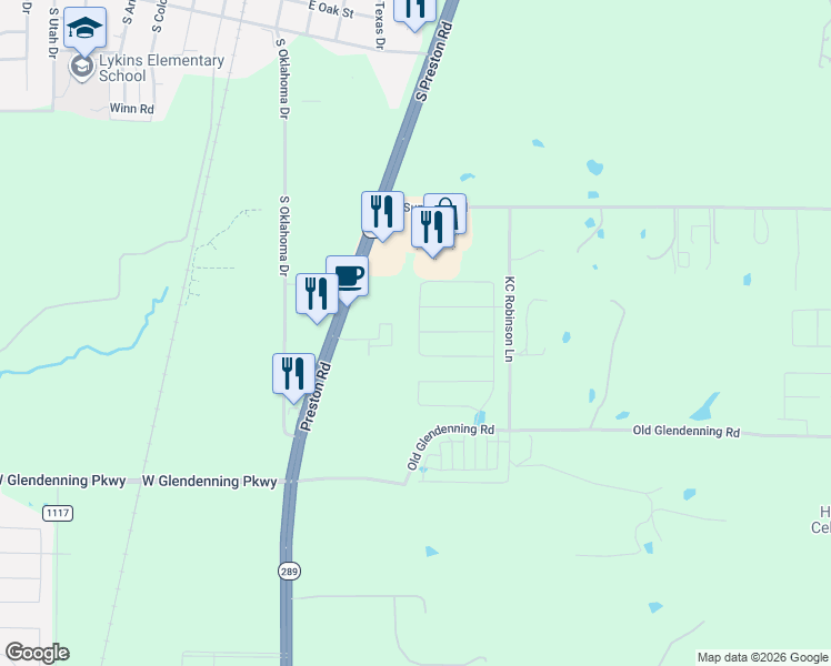 map of restaurants, bars, coffee shops, grocery stores, and more near 1141 Tullow Drive in Celina