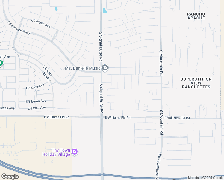 map of restaurants, bars, coffee shops, grocery stores, and more near South Signal Butte Road in Mesa