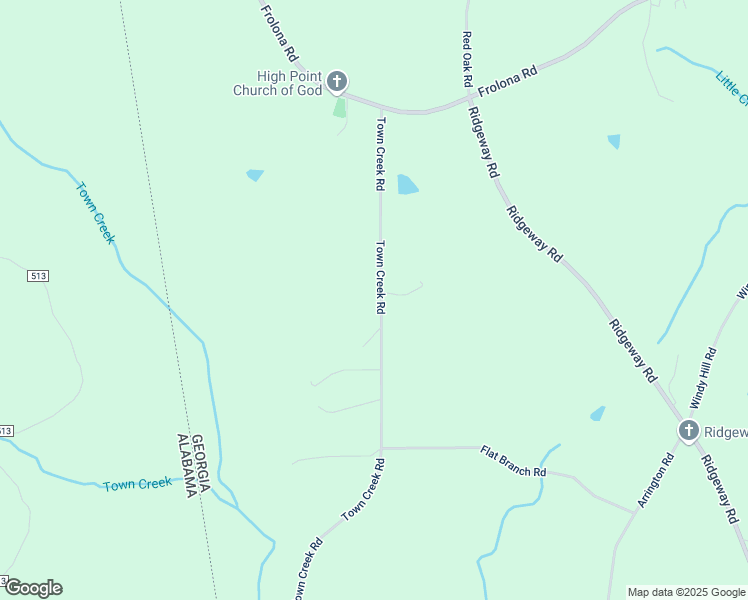 map of restaurants, bars, coffee shops, grocery stores, and more near Town Creek Road in Franklin