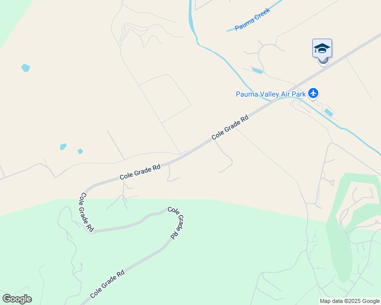 map of restaurants, bars, coffee shops, grocery stores, and more near Cole Grade Road & Old Cole Grade Road in San Diego County