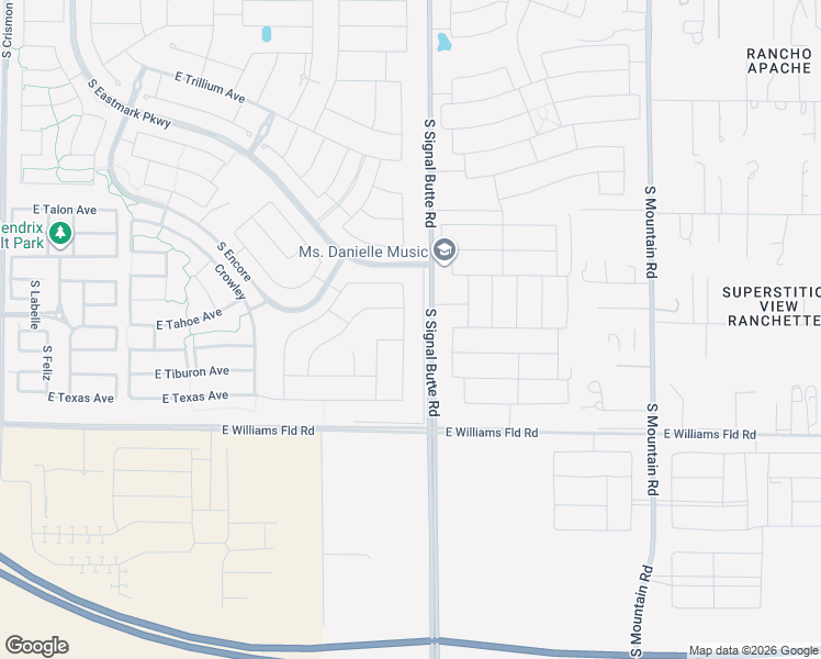map of restaurants, bars, coffee shops, grocery stores, and more near 5747 South Del Rancho in Mesa