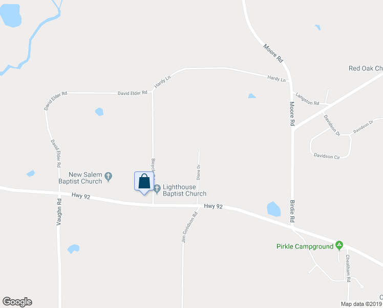 map of restaurants, bars, coffee shops, grocery stores, and more near 129 Diane Drive in Griffin