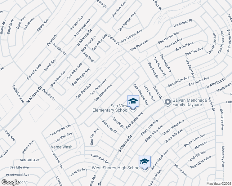 map of restaurants, bars, coffee shops, grocery stores, and more near 2510 Sea Kist Avenue in Thermal