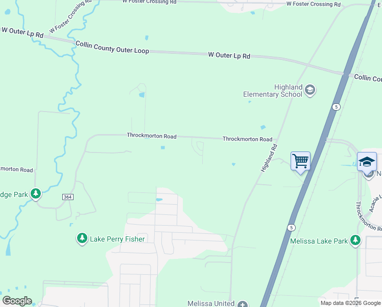 map of restaurants, bars, coffee shops, grocery stores, and more near in Melissa