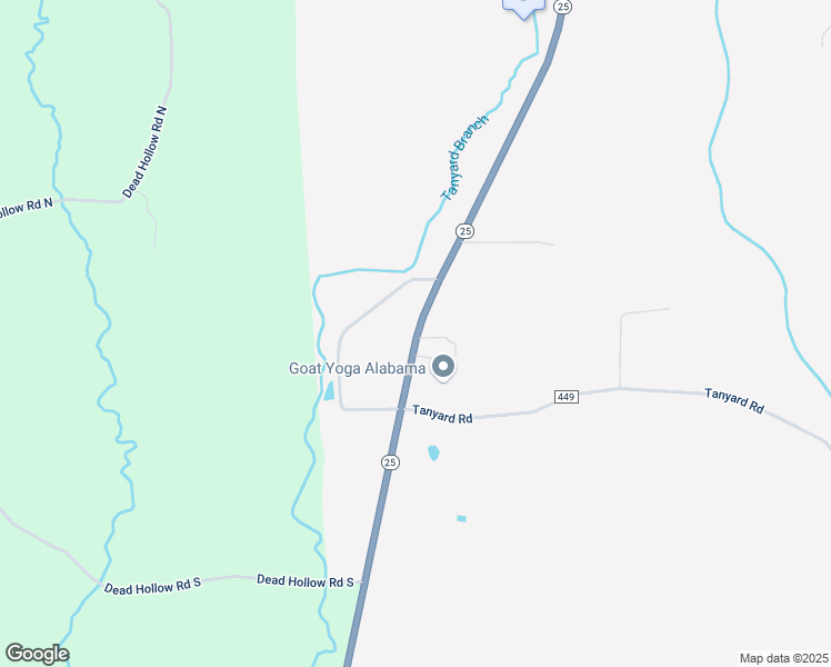 map of restaurants, bars, coffee shops, grocery stores, and more near 36991 Alabama 25 in Harpersville