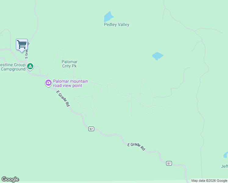 map of restaurants, bars, coffee shops, grocery stores, and more near 22111 Crestline Road in Palomar Mountain