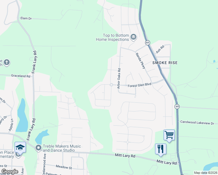 map of restaurants, bars, coffee shops, grocery stores, and more near 13996 Prince William Way in Northport