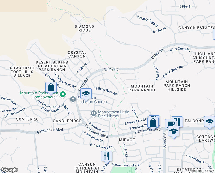 map of restaurants, bars, coffee shops, grocery stores, and more near 15013 South 27th Way in Phoenix