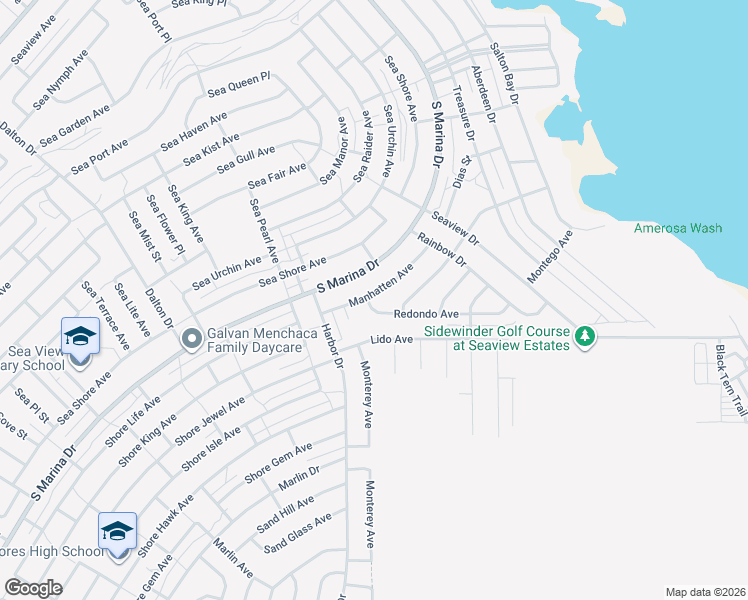 map of restaurants, bars, coffee shops, grocery stores, and more near 2508 Manhatten Avenue in Thermal