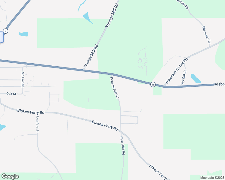 map of restaurants, bars, coffee shops, grocery stores, and more near 345 Denson S D Road in Lineville