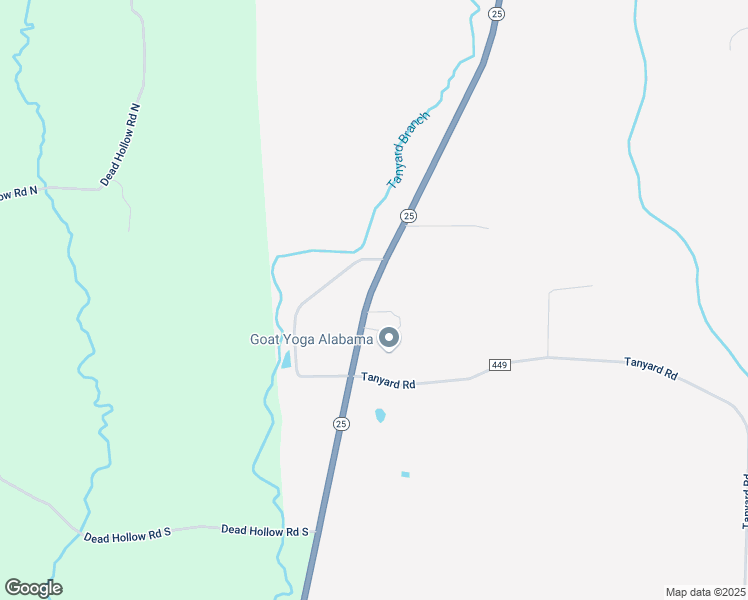 map of restaurants, bars, coffee shops, grocery stores, and more near 36991 Alabama 25 in Harpersville