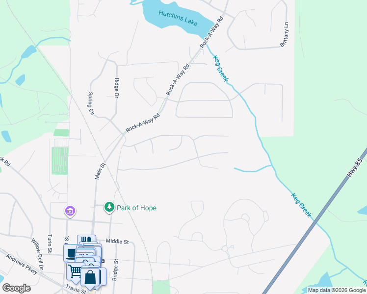 map of restaurants, bars, coffee shops, grocery stores, and more near 322 Asbury Court in Senoia