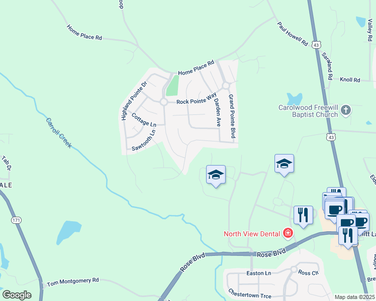 map of restaurants, bars, coffee shops, grocery stores, and more near 12584 Windword Pointe Drive in Northport