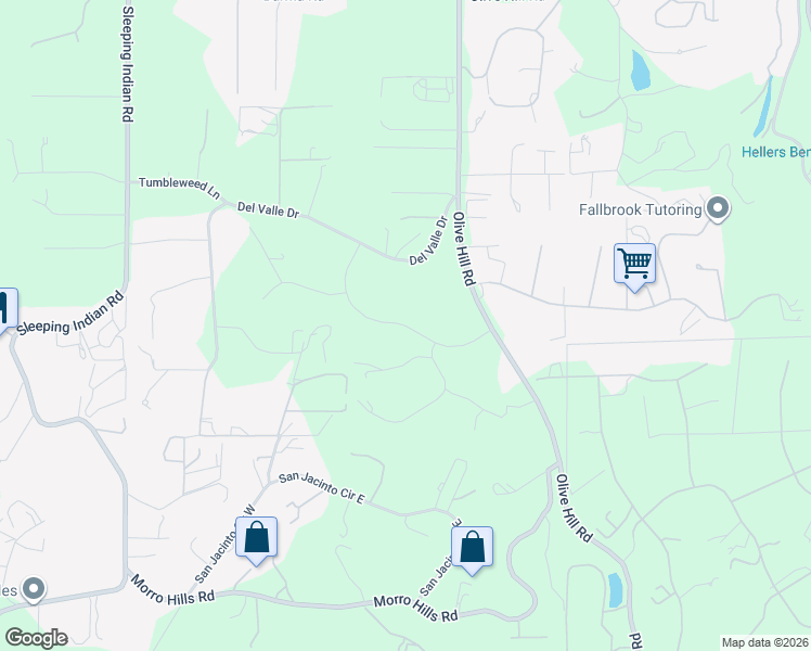map of restaurants, bars, coffee shops, grocery stores, and more near 4664 Highland Oaks Street in Fallbrook