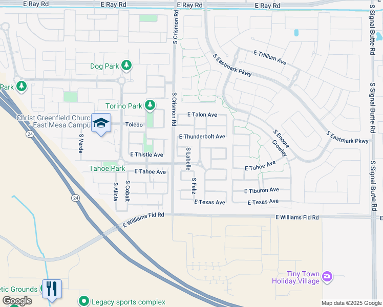 map of restaurants, bars, coffee shops, grocery stores, and more near 5739 South Labelle in Mesa