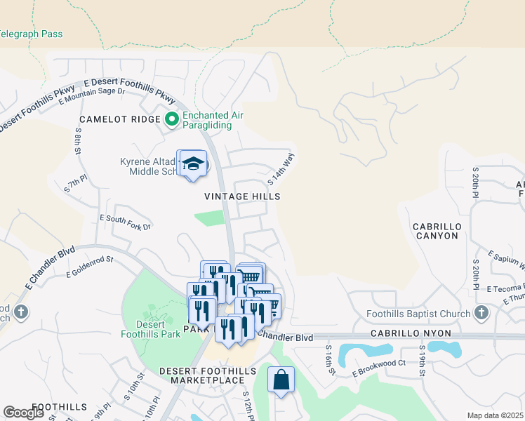 map of restaurants, bars, coffee shops, grocery stores, and more near 1408 East Rockledge Road in Phoenix