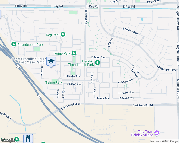 map of restaurants, bars, coffee shops, grocery stores, and more near 10022 East Trent Avenue in Mesa