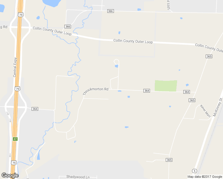 map of restaurants, bars, coffee shops, grocery stores, and more near Throckmorton Road in Melissa
