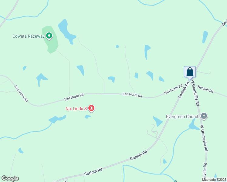 map of restaurants, bars, coffee shops, grocery stores, and more near 682 Earl North Road in Newnan