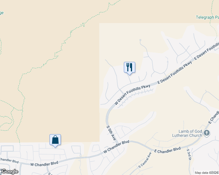 map of restaurants, bars, coffee shops, grocery stores, and more near 14814 South 4th Drive in Phoenix