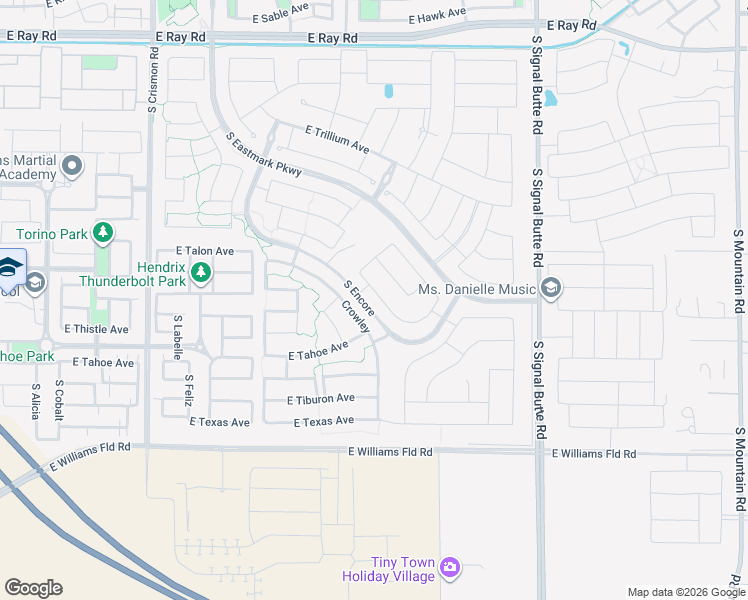 map of restaurants, bars, coffee shops, grocery stores, and more near 5656 South Winchester in Mesa