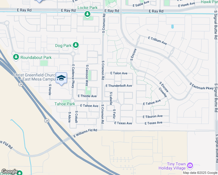 map of restaurants, bars, coffee shops, grocery stores, and more near 10033 East Thunderbolt Avenue in Mesa