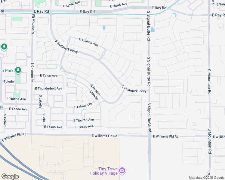 map of restaurants, bars, coffee shops, grocery stores, and more near 10535 East Thunderbolt Avenue in Mesa