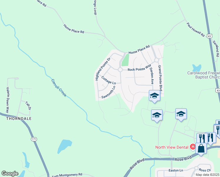 map of restaurants, bars, coffee shops, grocery stores, and more near 12582 Cottage Lane in Northport