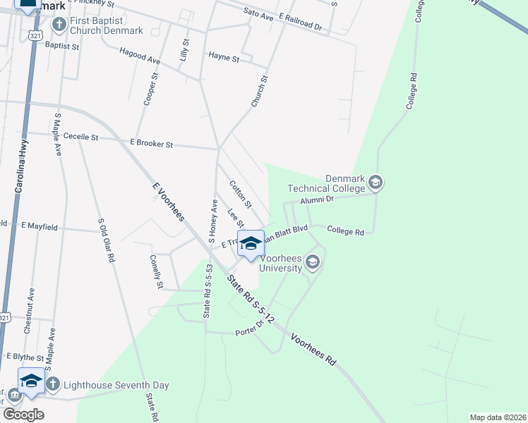 map of restaurants, bars, coffee shops, grocery stores, and more near 237 Cotton Street in Denmark