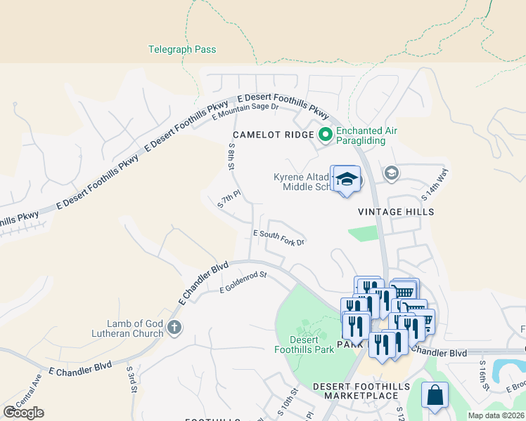 map of restaurants, bars, coffee shops, grocery stores, and more near 906 East Mountain Sky Avenue in Phoenix