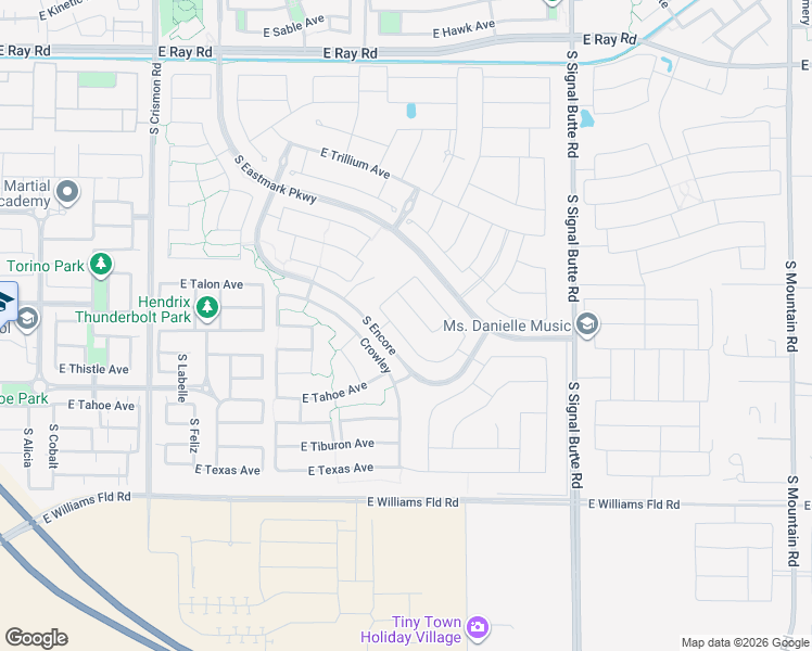 map of restaurants, bars, coffee shops, grocery stores, and more near 5656 South Winchester in Mesa