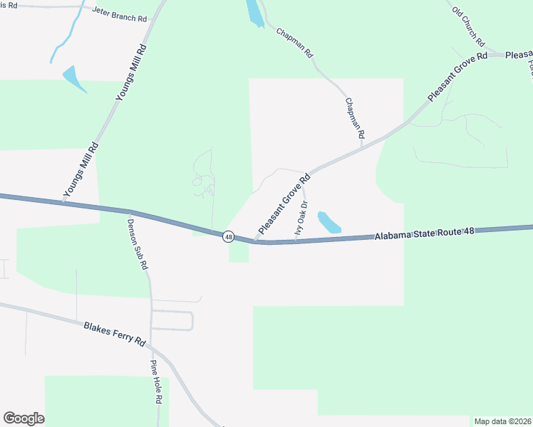 map of restaurants, bars, coffee shops, grocery stores, and more near 105 County Road 204 in Lineville