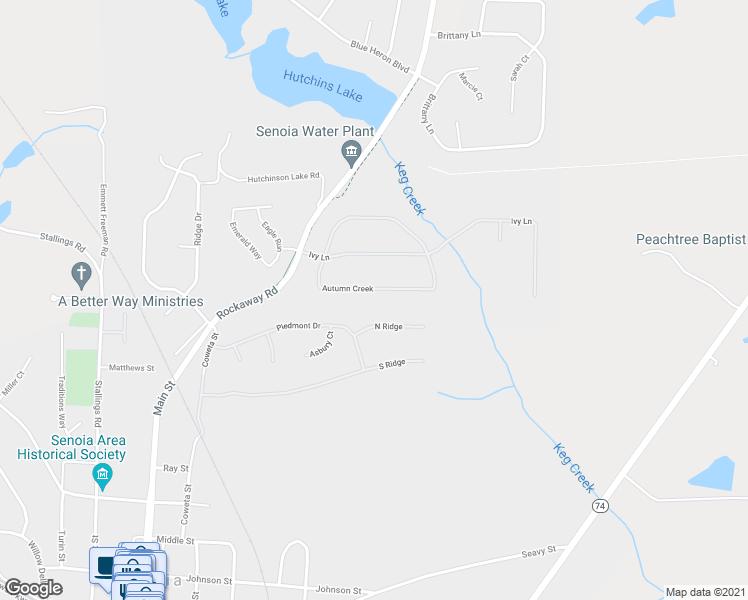 map of restaurants, bars, coffee shops, grocery stores, and more near 140 Autumn Creek in Senoia