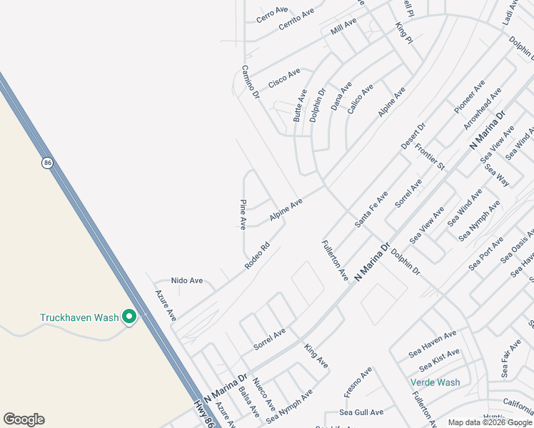 map of restaurants, bars, coffee shops, grocery stores, and more near 1384 Alpine Avenue in Salton City